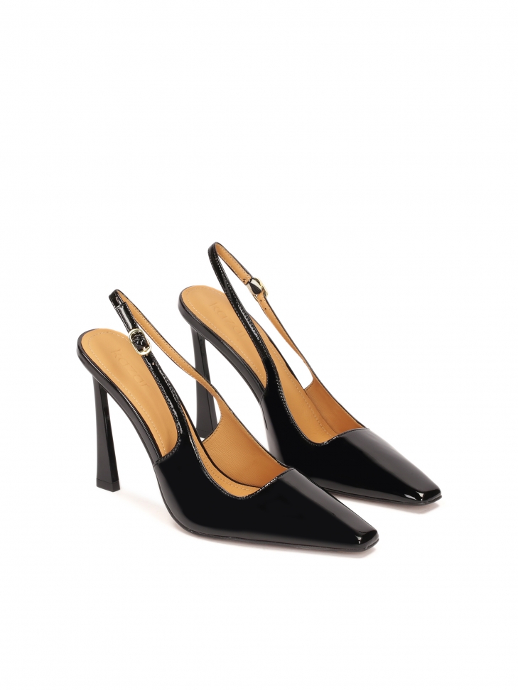 Lakierowane czółenka bez pięty