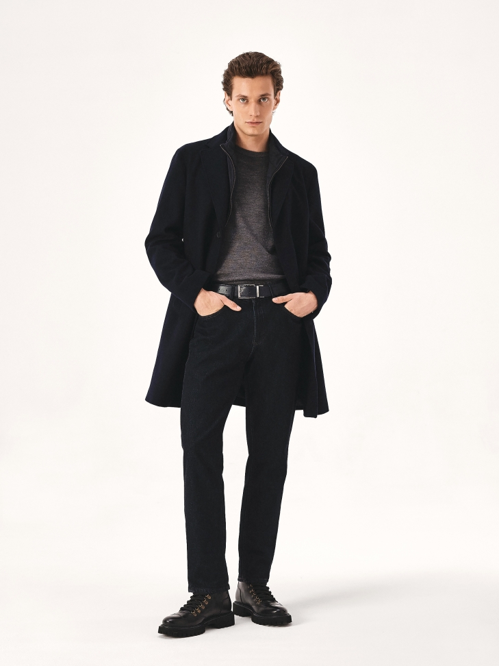 Uniwersalne czarne trzewiki męskie na trepowej podeszwie