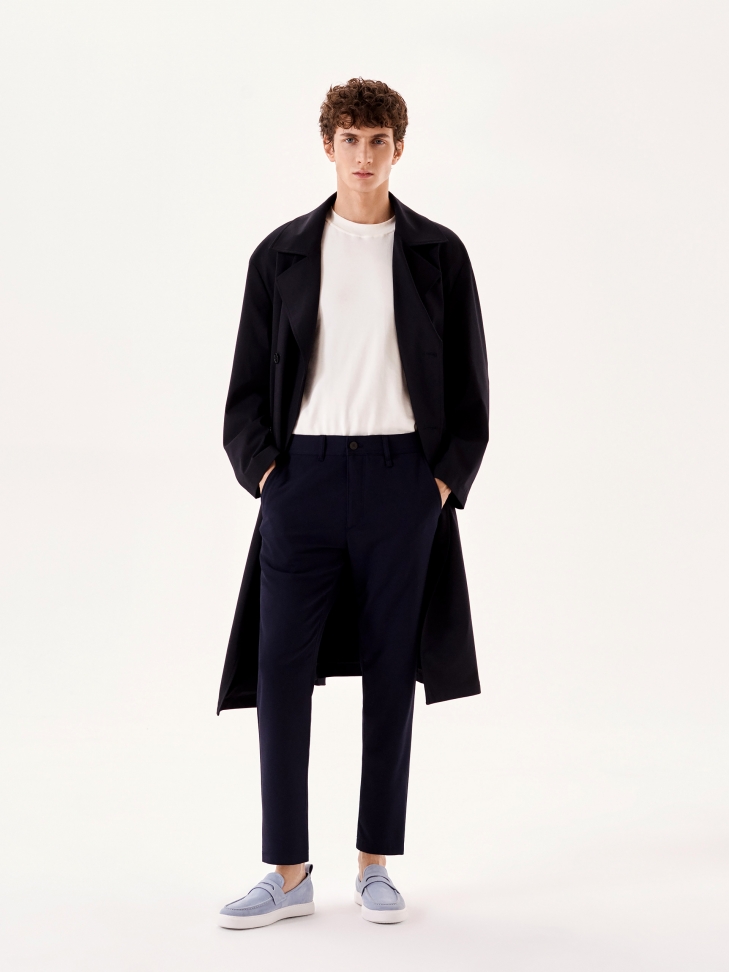 Wsuwane sneakersy z niebieskiego zamszu