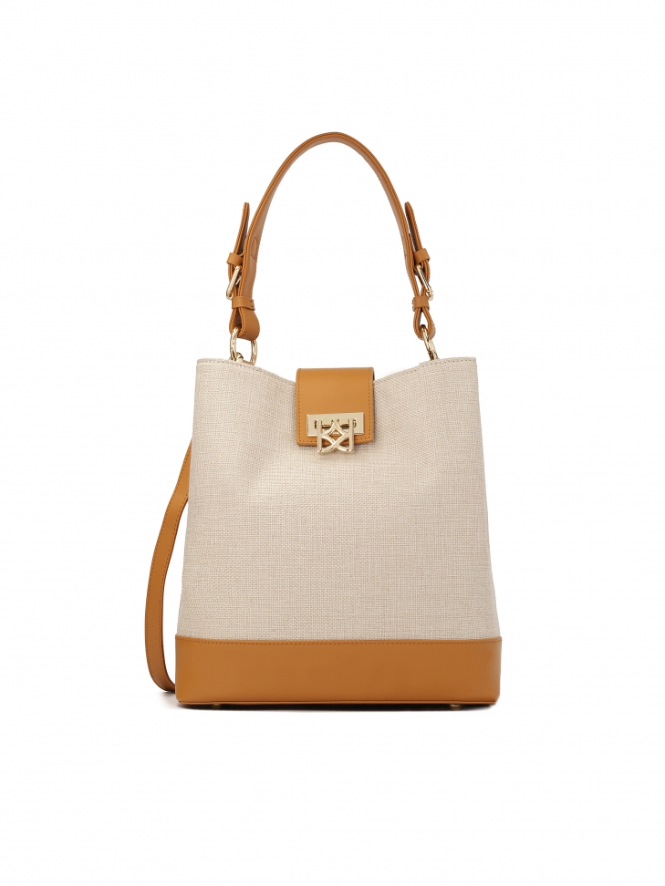 Unikatowa torebka z tkaniny i skóry