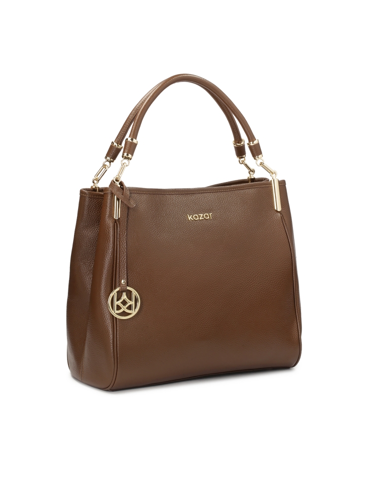 Brązowa torebka na ramię ze skóry