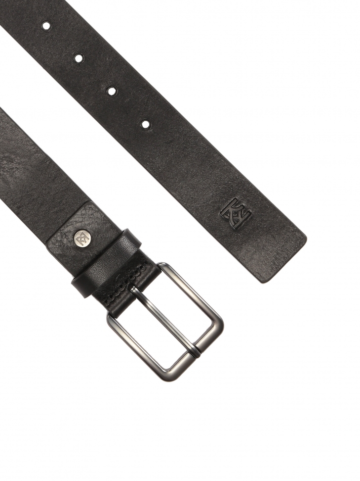 Skórzany pasek męski w czarnym kolorze