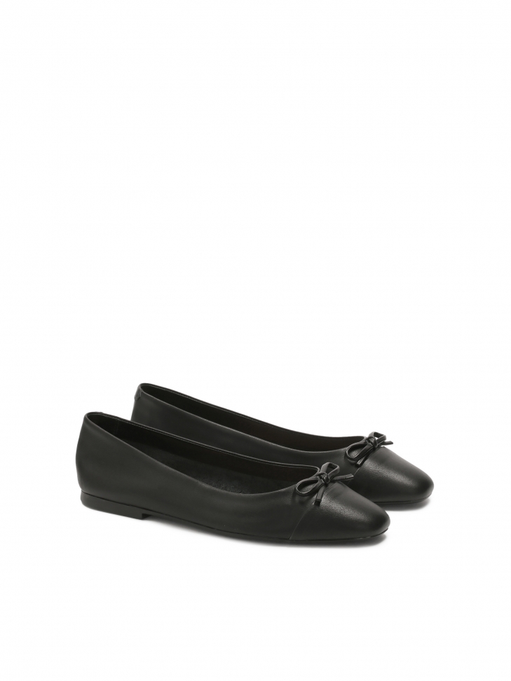 Czarne uniwersalne baleriny ze skóry