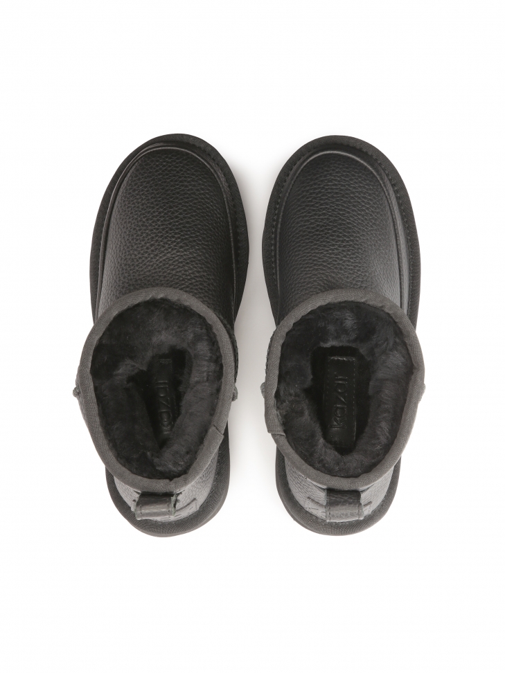 Skórzane śniegowce ocieplane wełną