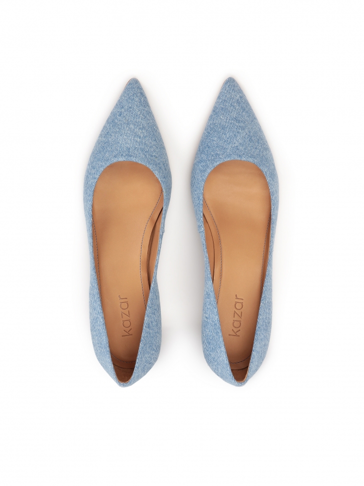 Niebieskie czółenka z tkaniny typu jeans