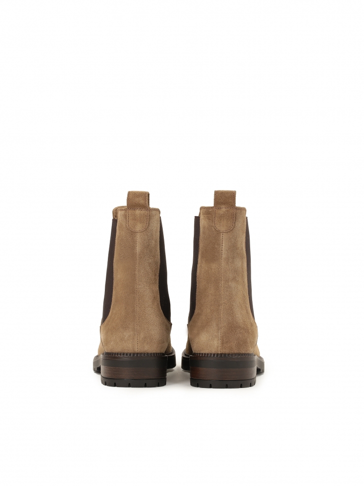 Klasyczne sztyblety damskie z brązowego zamszu