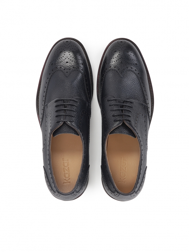 Granatowe półbuty męskie w stylu Brogsów