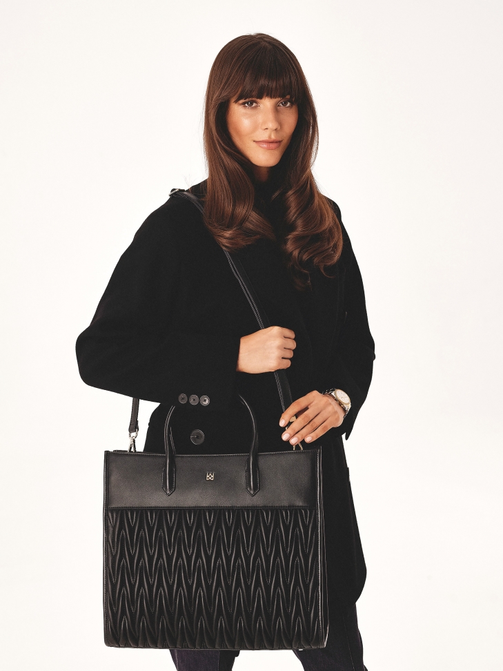 Elegancka biznesowa torebka z efektownym pikowaniem