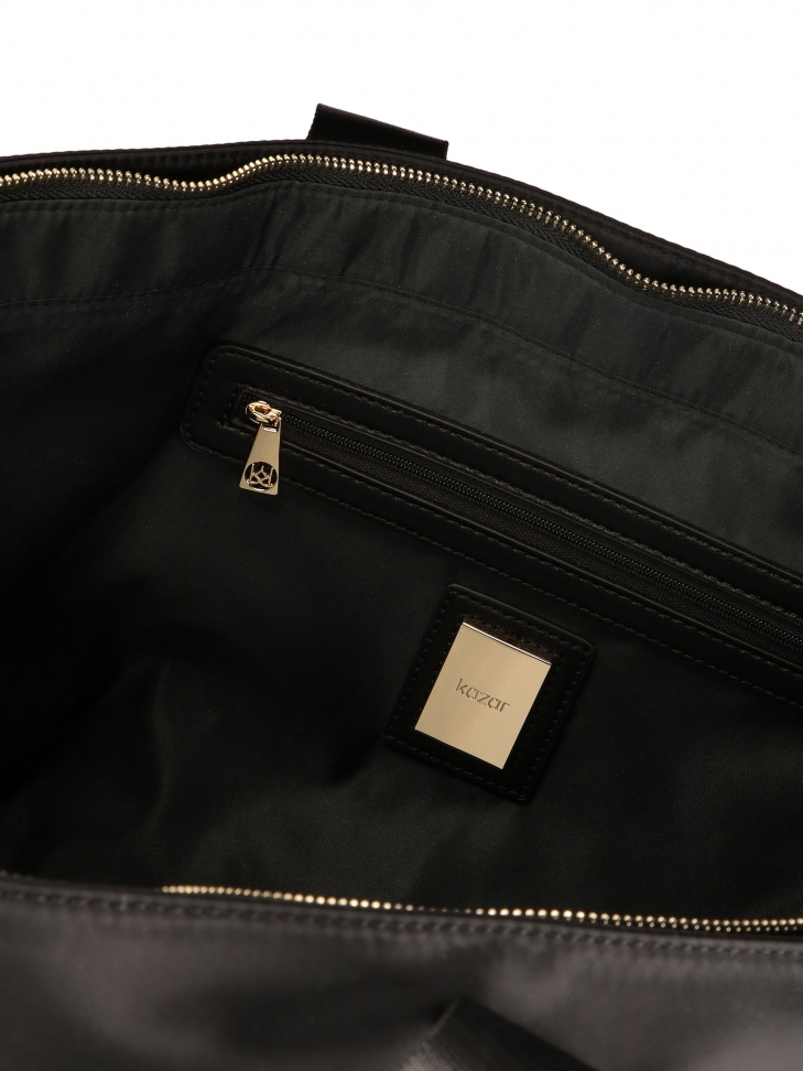 Tekstylna tote bag z recyklingu z logowaną taśmą