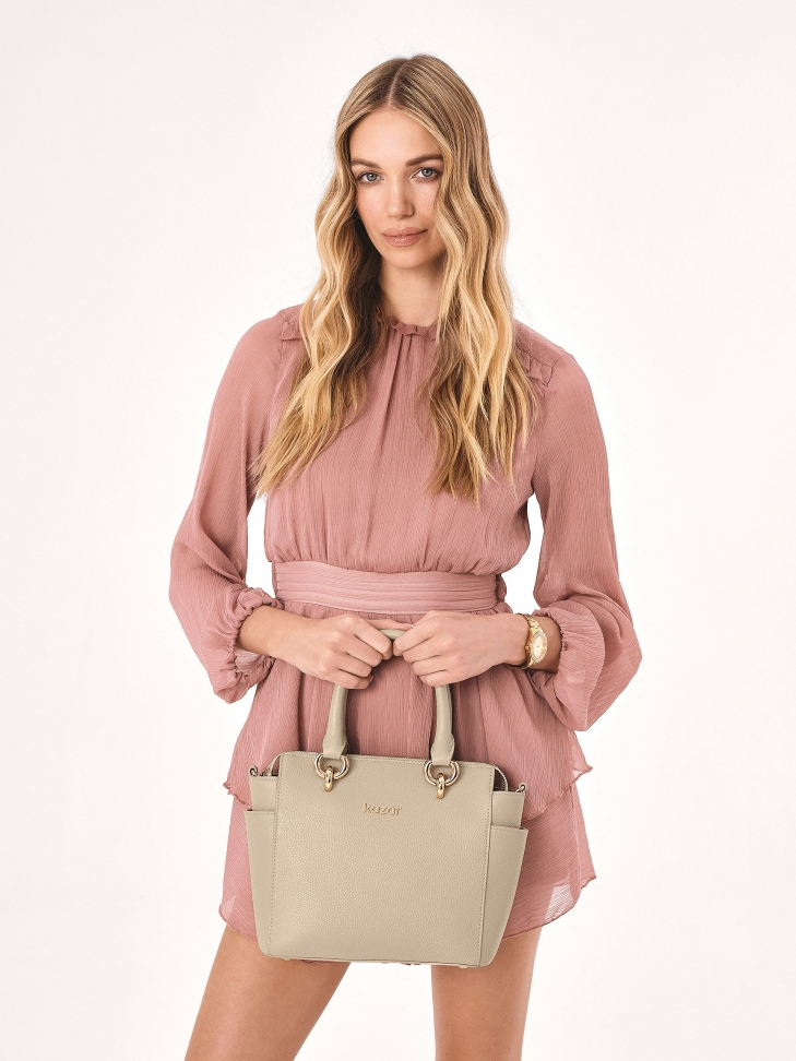 Jasnoszara torebka z rączkami