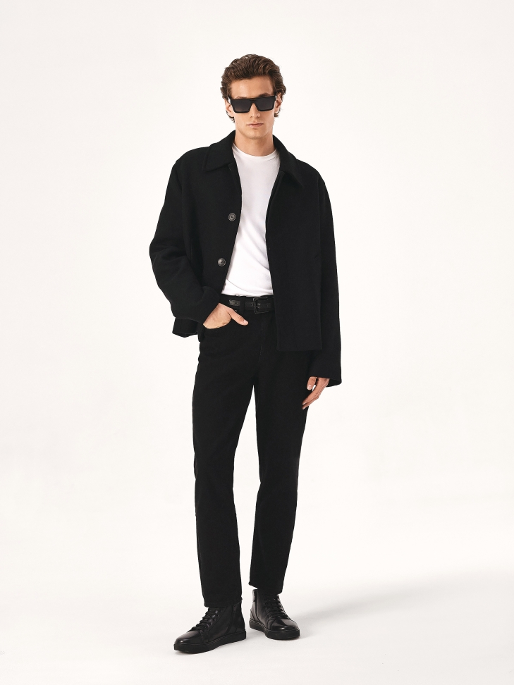 Czarne męskie sneakersy z wysoką cholewką