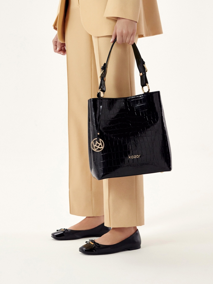 Elegancka torebka z tłoczonej skóry