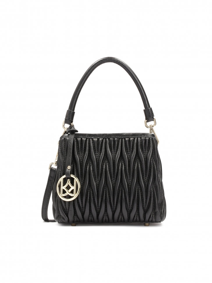 Skórzana torebka z finezyjnym pikowaniem