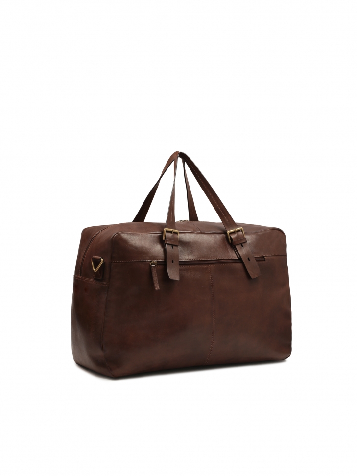 Elegancka skórzana torba podróżna z licowej skóry