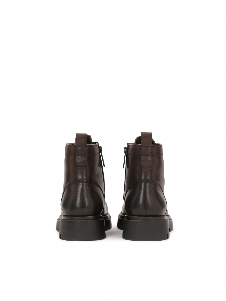 Wiązane trzewiki męskie w brązowym kolorze