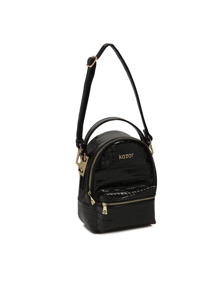 Kompaktowy plecak 2w1 z tłoczonej skóry