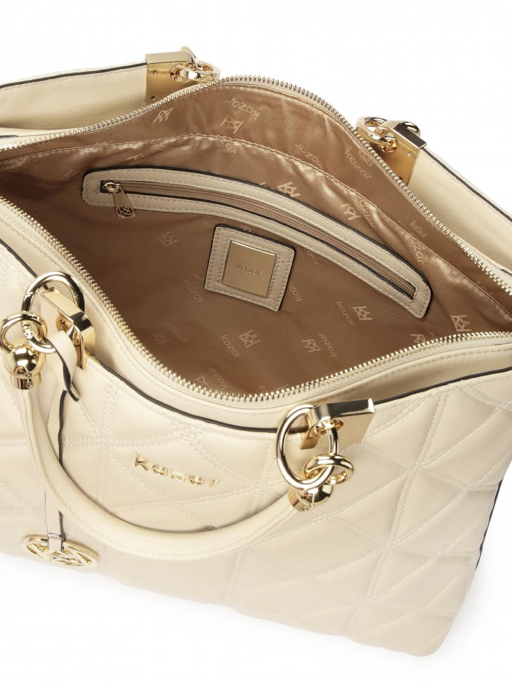 Elegancka torebka aktówka z pikowanej skóry