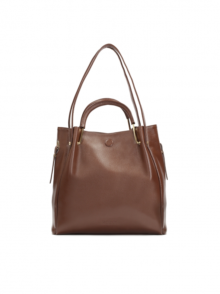 Brązowa torebka z podwójnymi uchwytami