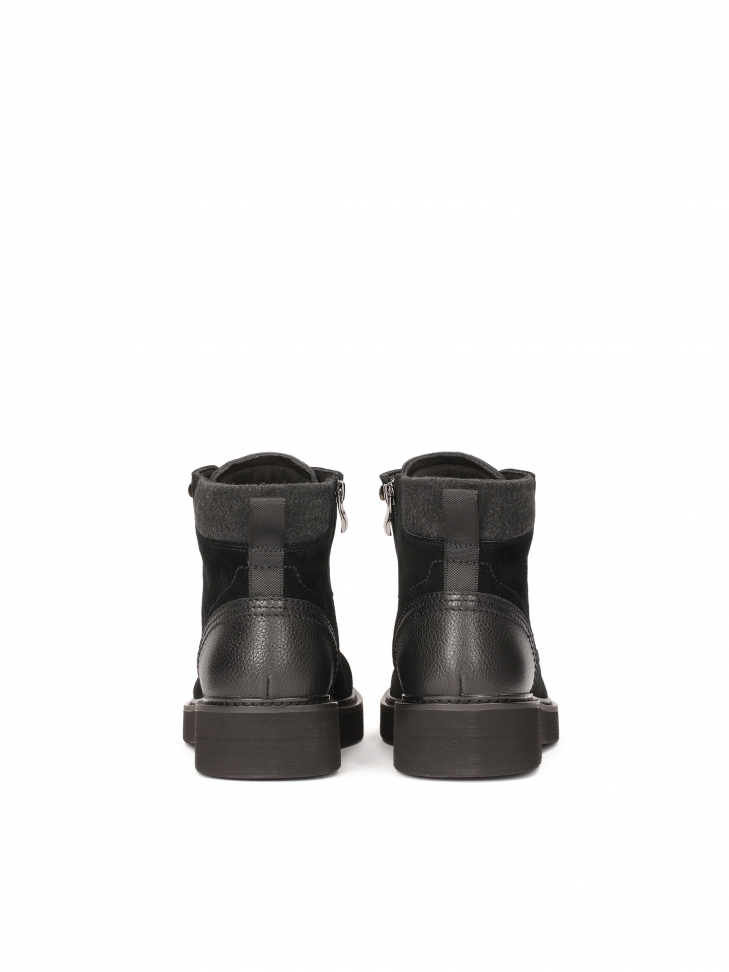 Zamszowe trzewiki męskie ze zdobionym tyłem