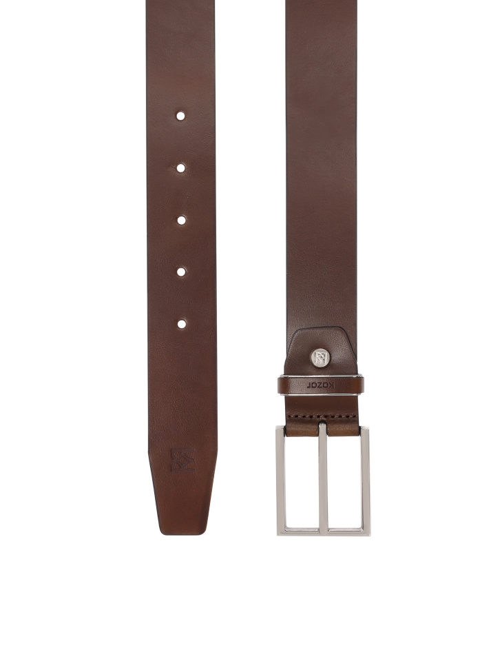 Brązowy pasek ze zdobioną szlufką