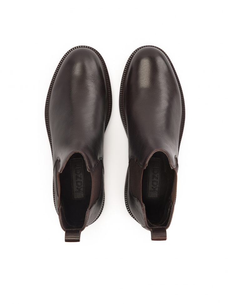 Brązowe skórzane sztyblety męskie