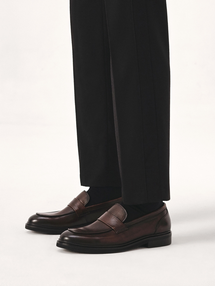 Brązowe loafersy z naturalnej skóry