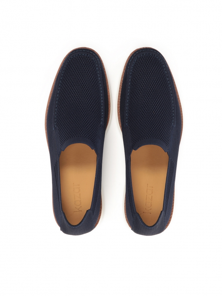 Granatowe półbuty slip on z elastycznej tkaniny