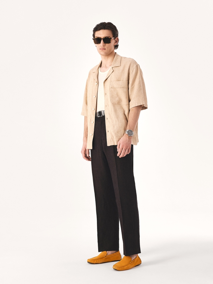 Zamszowe mokasyny męskie typu driving mocs