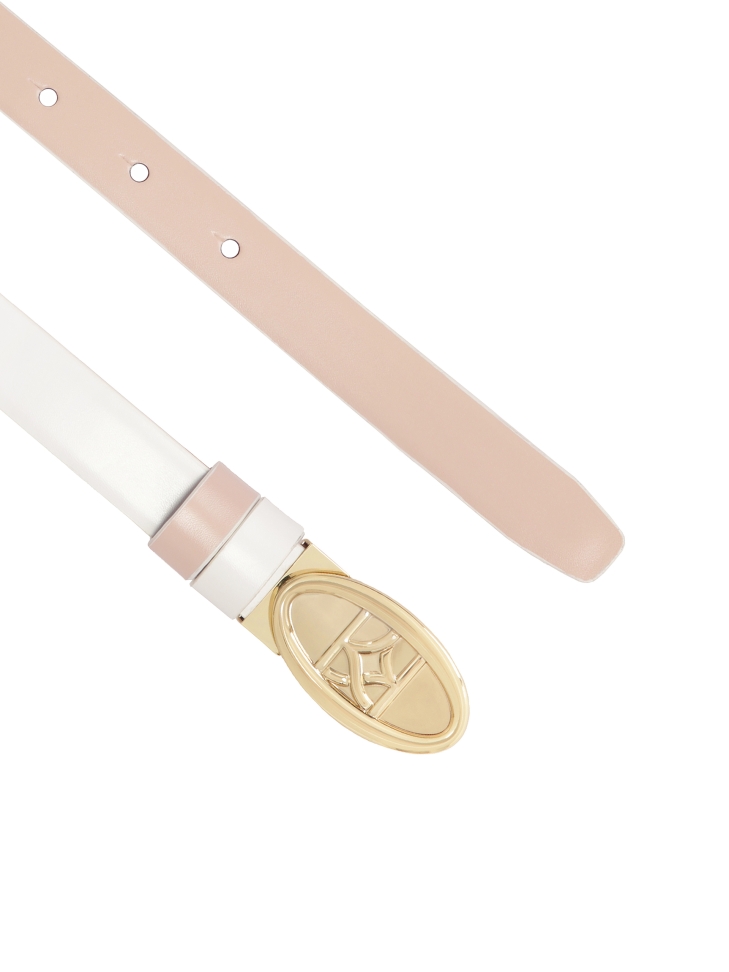 Dwustronny pasek z owalną pełną klamrą