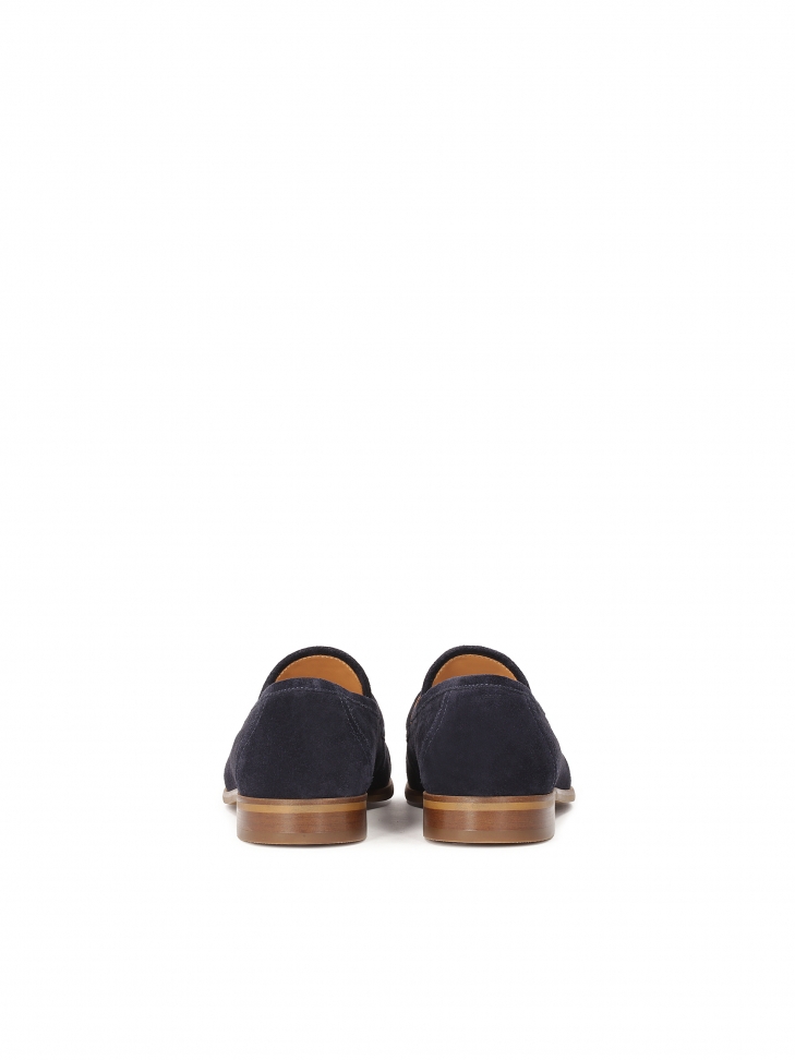 Granatowe loafersy z zamszu
