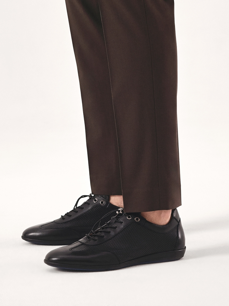 Przewiewne skórzane półbuty męskie