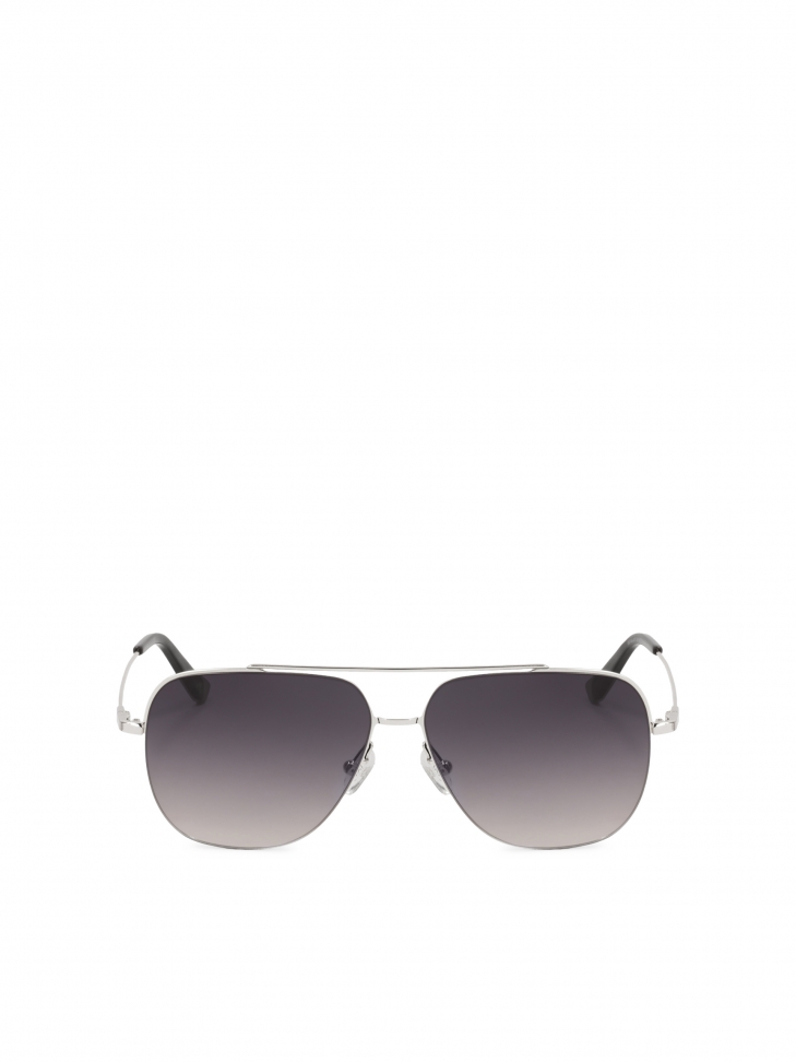 Czarno-srebrne okulary przeciwsłoneczne pilotki