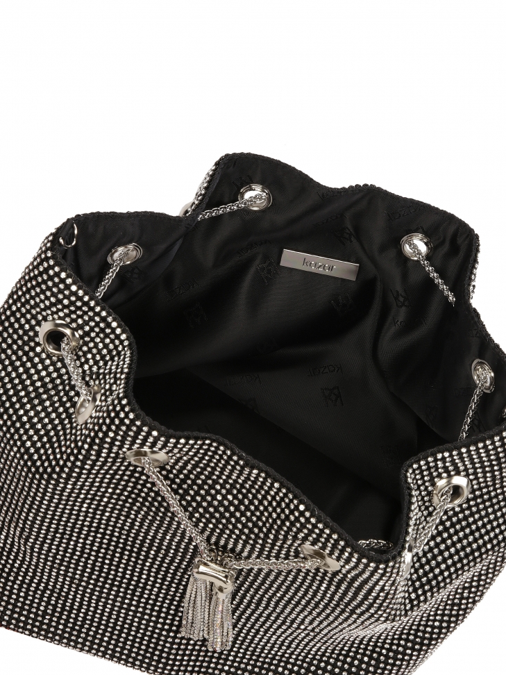 Elegancka torebka worek z yształkami