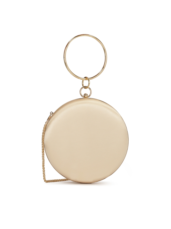 Sztywna oągła torebka ze otej tkaniny