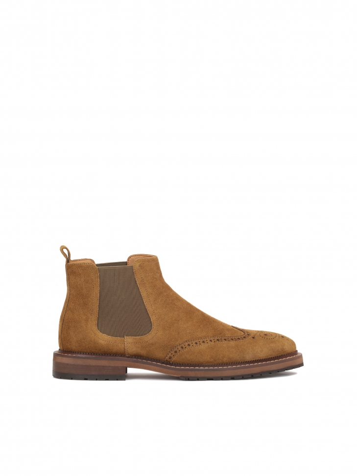 Męskie sztyblety z zamszu z rozetowym zdobieniem