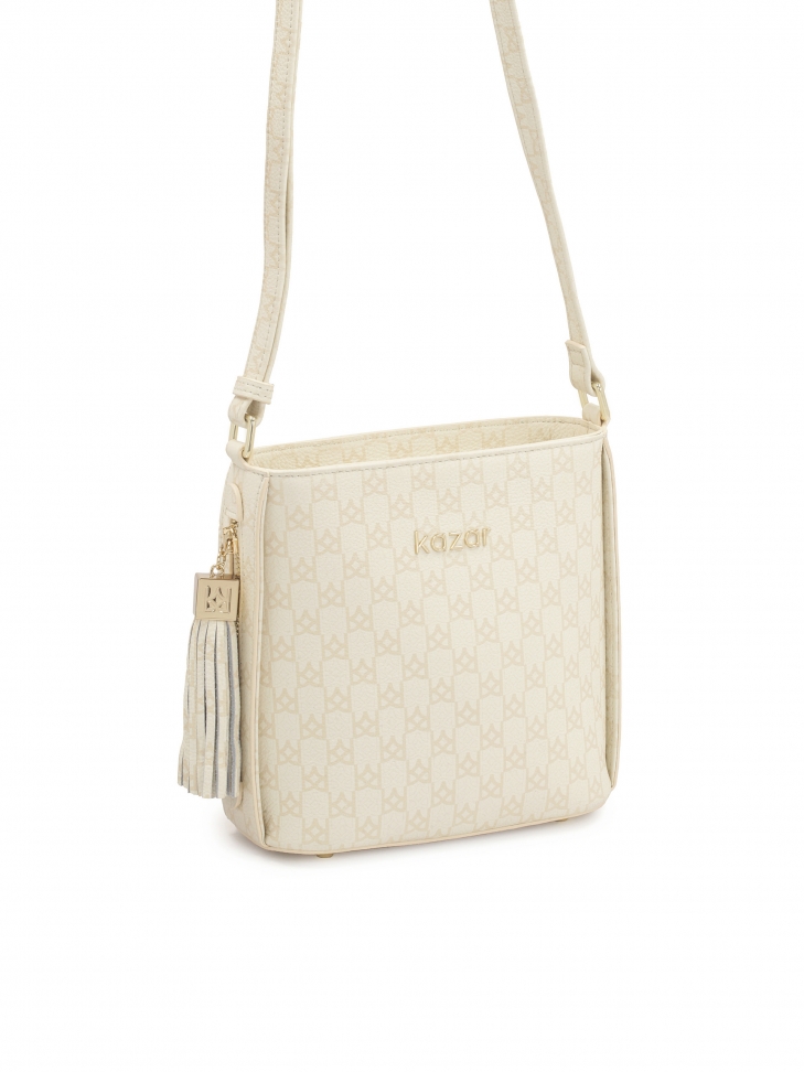 Mała listonoszka w monogramy KAZAR z długim paskiem