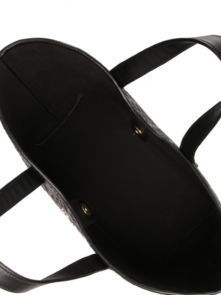 Czarna torebka na ramię z saszetką i brelokiem