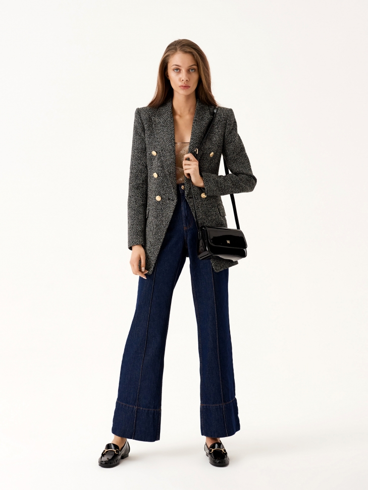 Lakierowane czarne mokasyny damskie