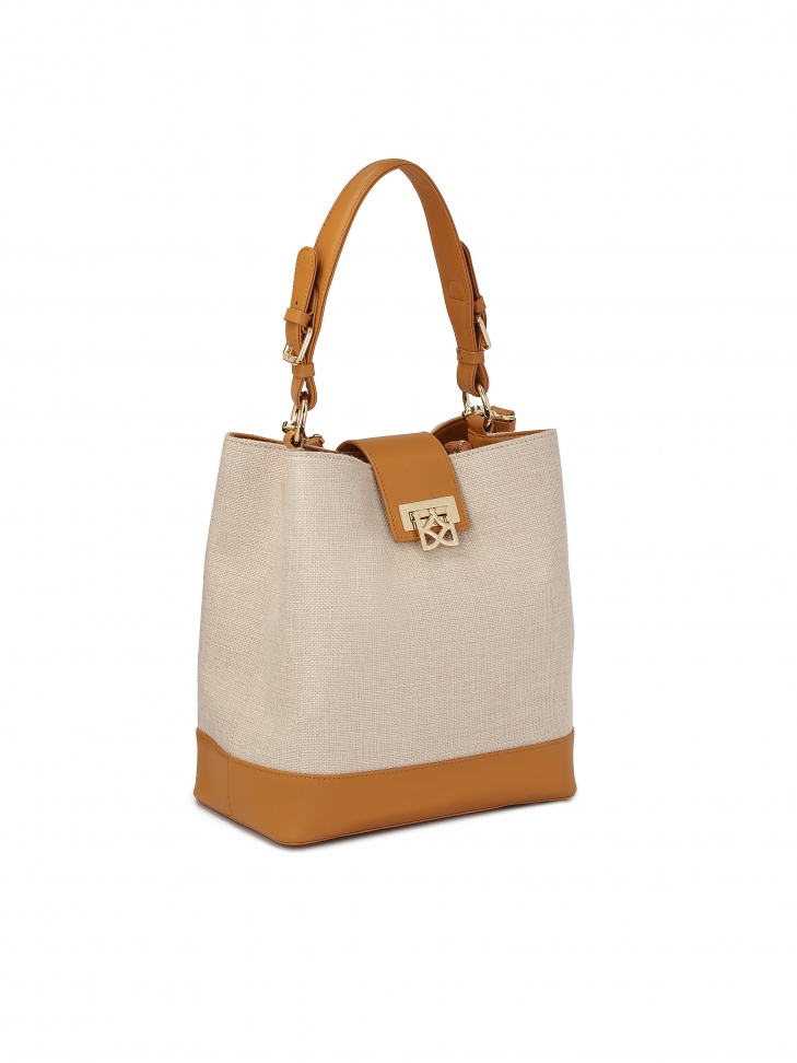 Unikatowa torebka z tkaniny i skóry