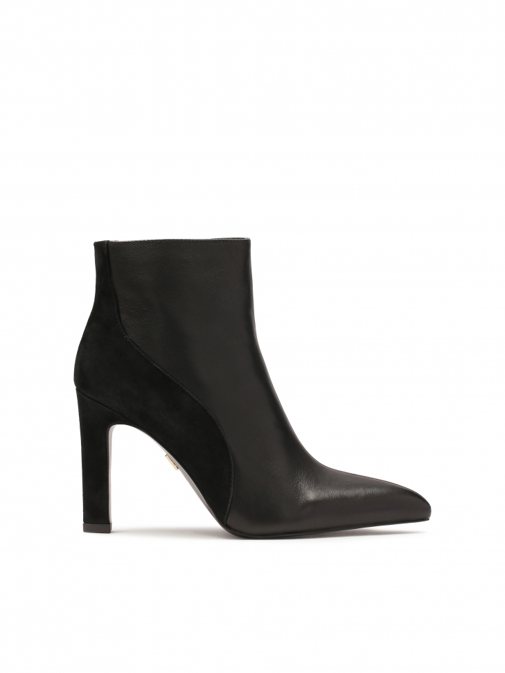 Botki z zamszu i gładkiej skóry