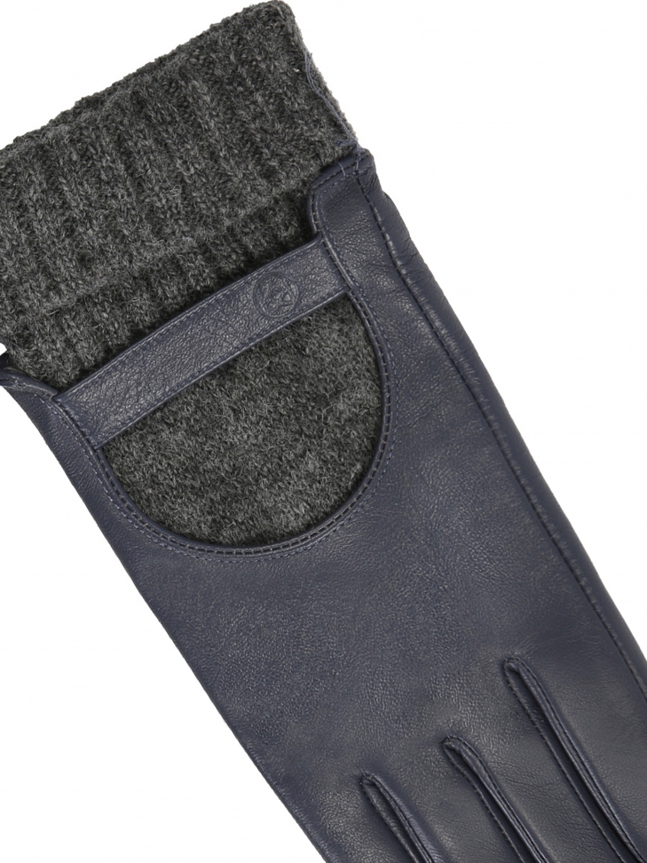 Ciepłe rękawiczki damskie z gładkiej skóry i miękkiego materiału