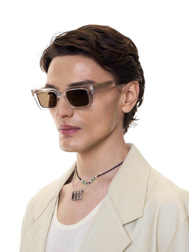 Transparentne męskie okulary z powłoką antyrefleksyjną