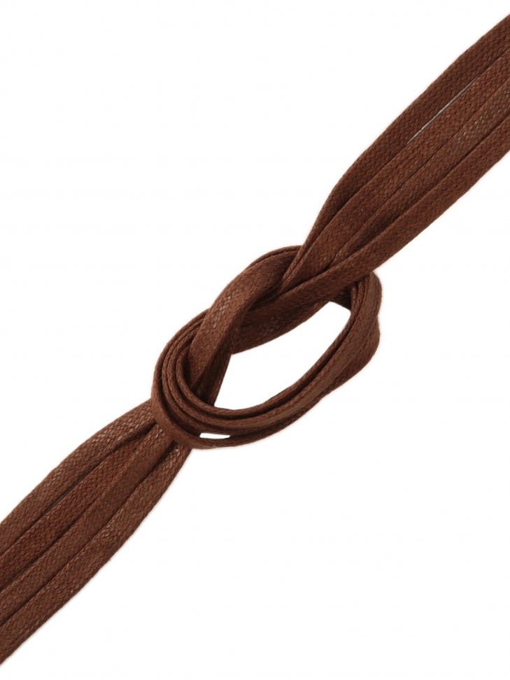 Płaskie woskowane sznurówki w brązowym kolorze