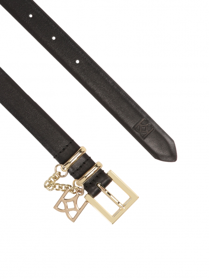 Gustowny wąski pasek z łańcuszkiem i monogramem KAZAR