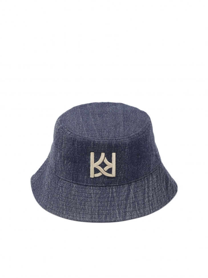 Niebieski kapelusz bucket z tkaniny typu denim