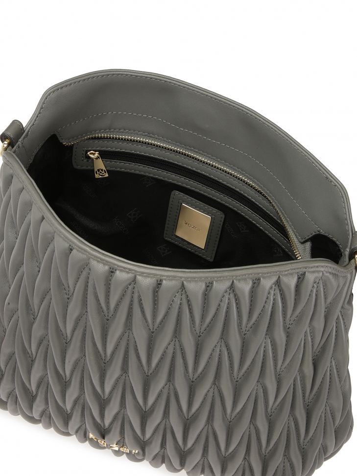 Szara torebka z pikowanym przodem