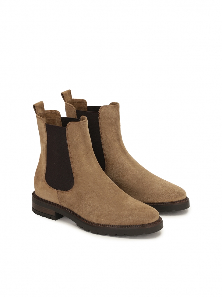 Klasyczne sztyblety damskie z brązowego zamszu