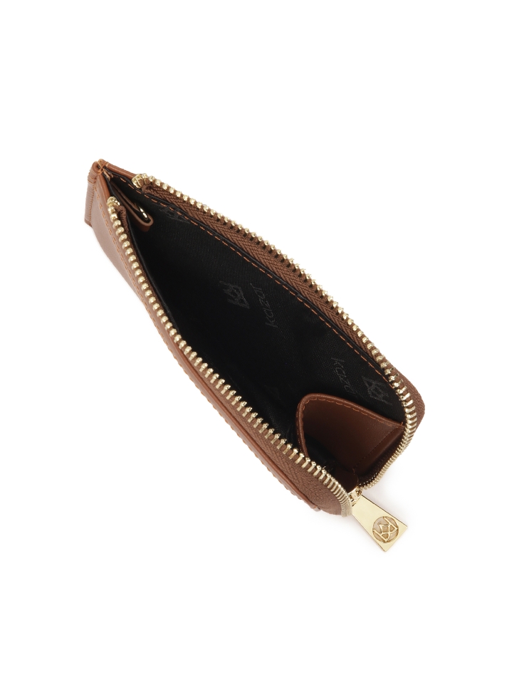 Podręczny mały portfel ze skóry