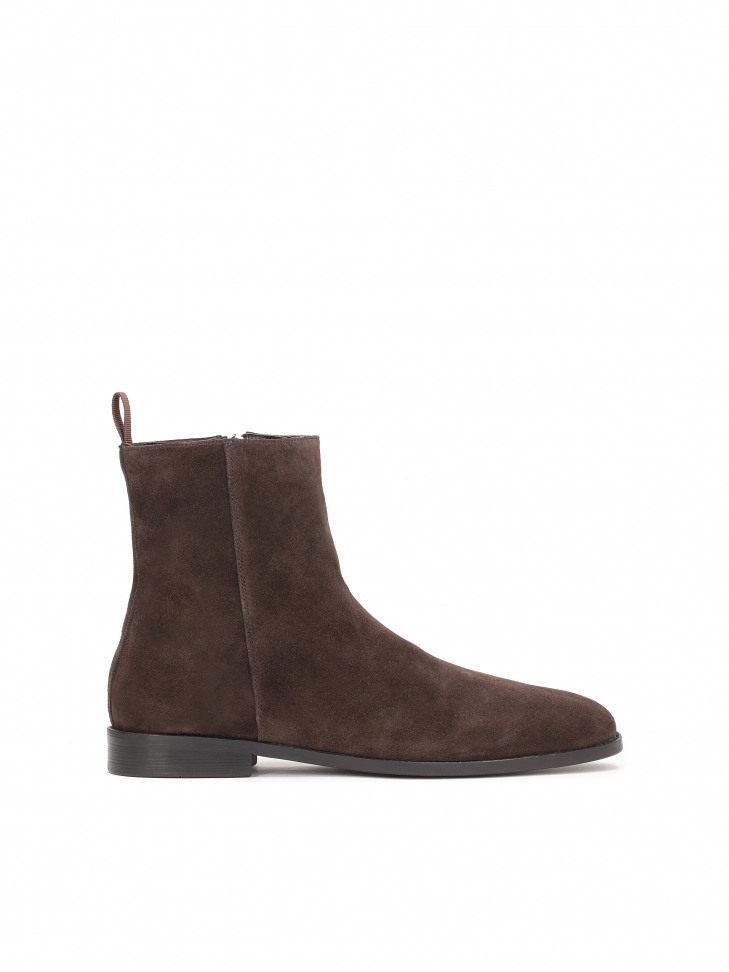 Zamszowe botki męskie z minimalistyczną wysoką cholewką