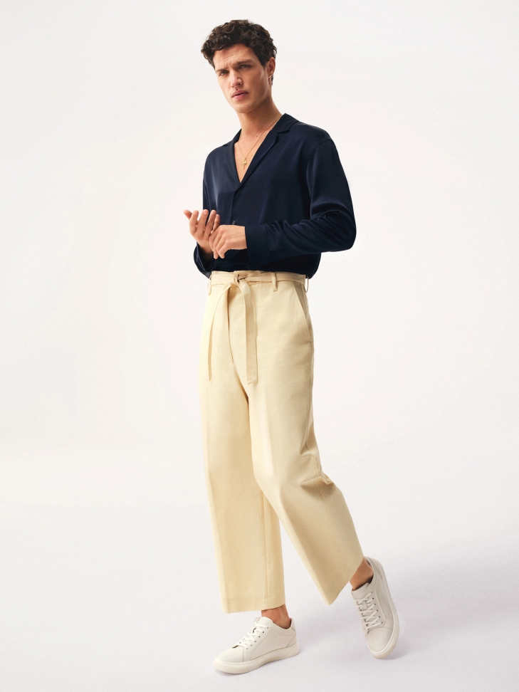 Minimalistyczne skórzane sneakersy męskie off-white